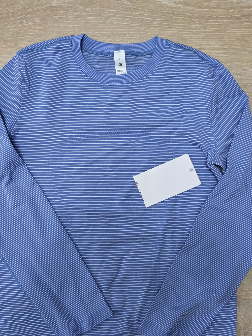 lululemon athletica Long-Sleeve Striped Tee - Light Blue & White
